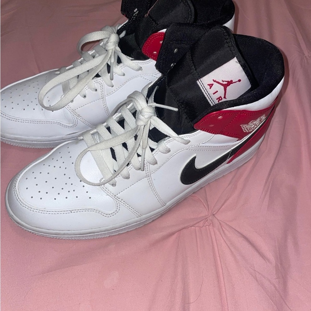 Nike Air Jordan Men's White and Red Sneakers